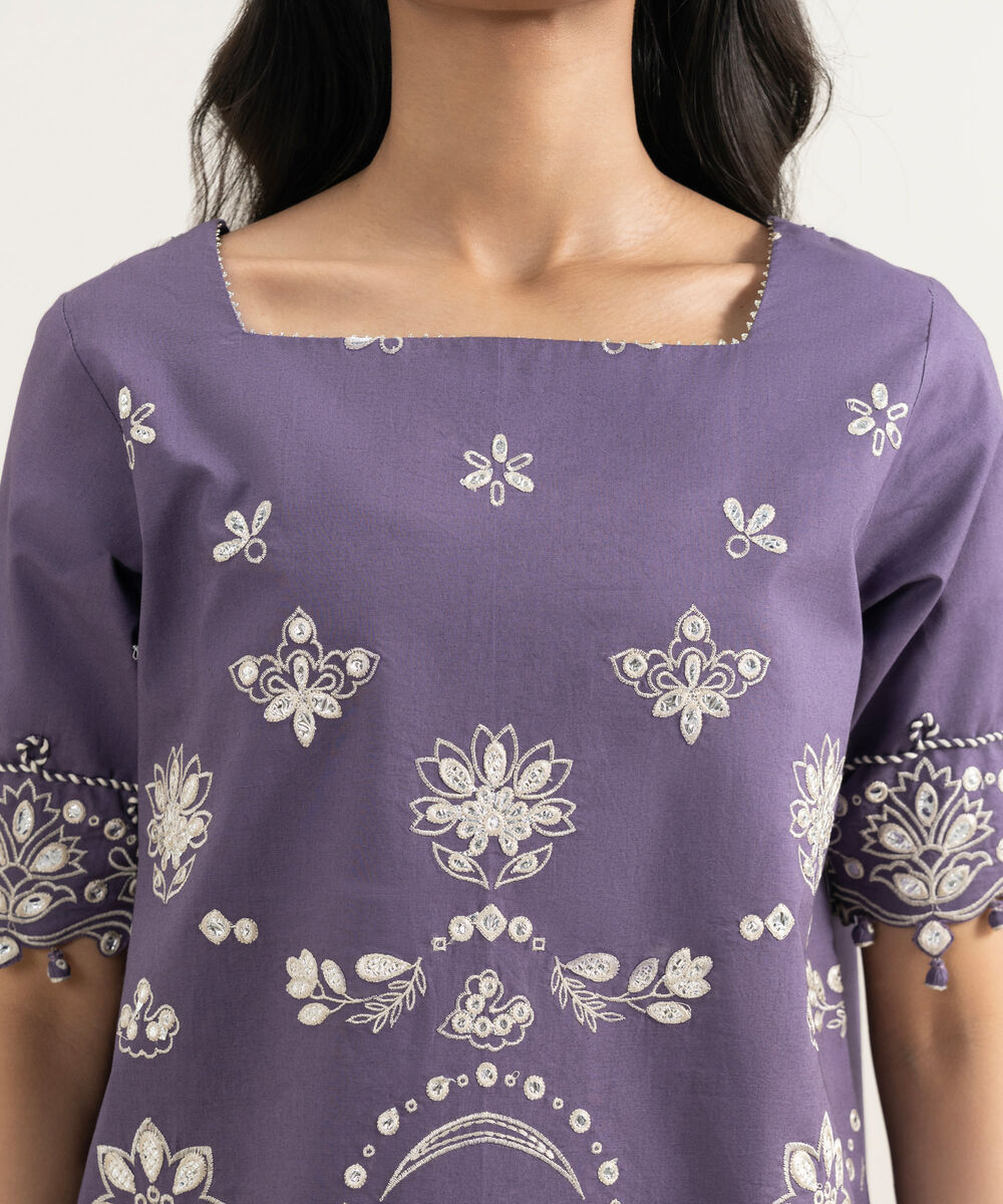 Women's Unstitched Textured Lawn Embroidered Grey 3 Piece Suit