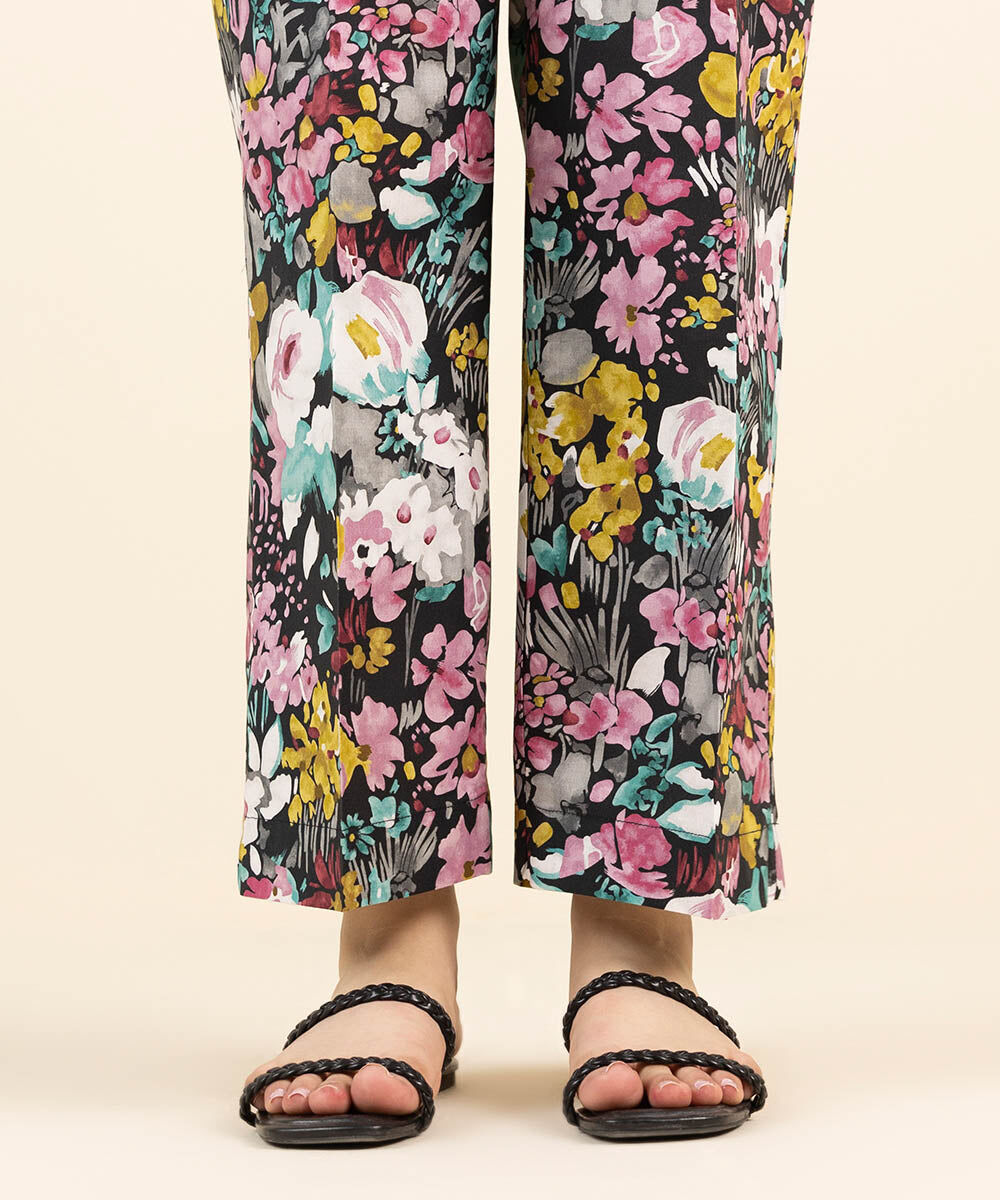 Woman - Multi Printed Cambric Straight Pants