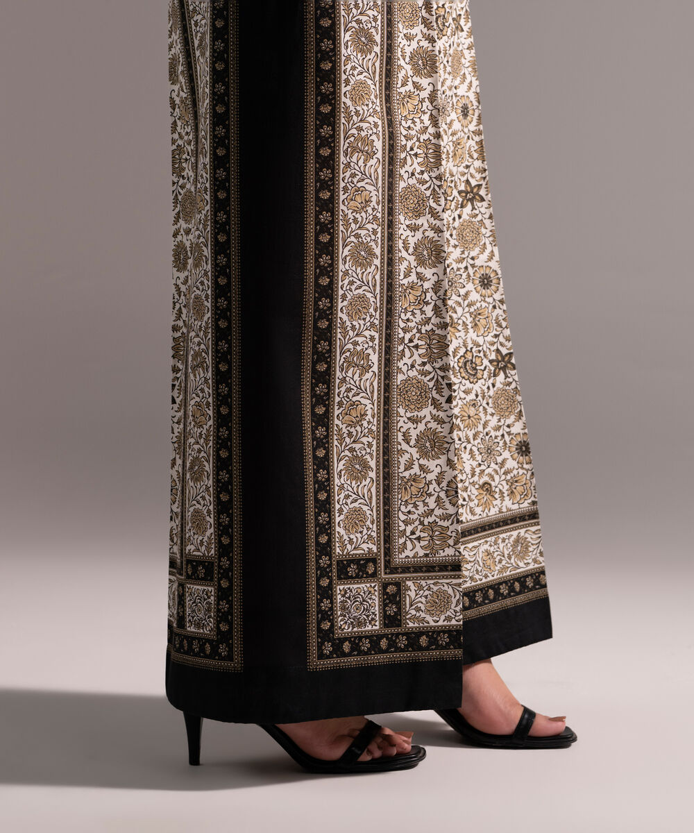 Women's RTW Cambric Printed White Culottes