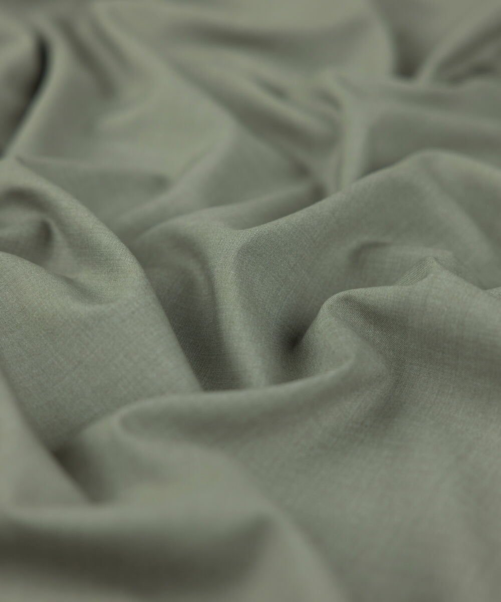 Men Unstitched Wash & Wear Olive Full Suit Fabric