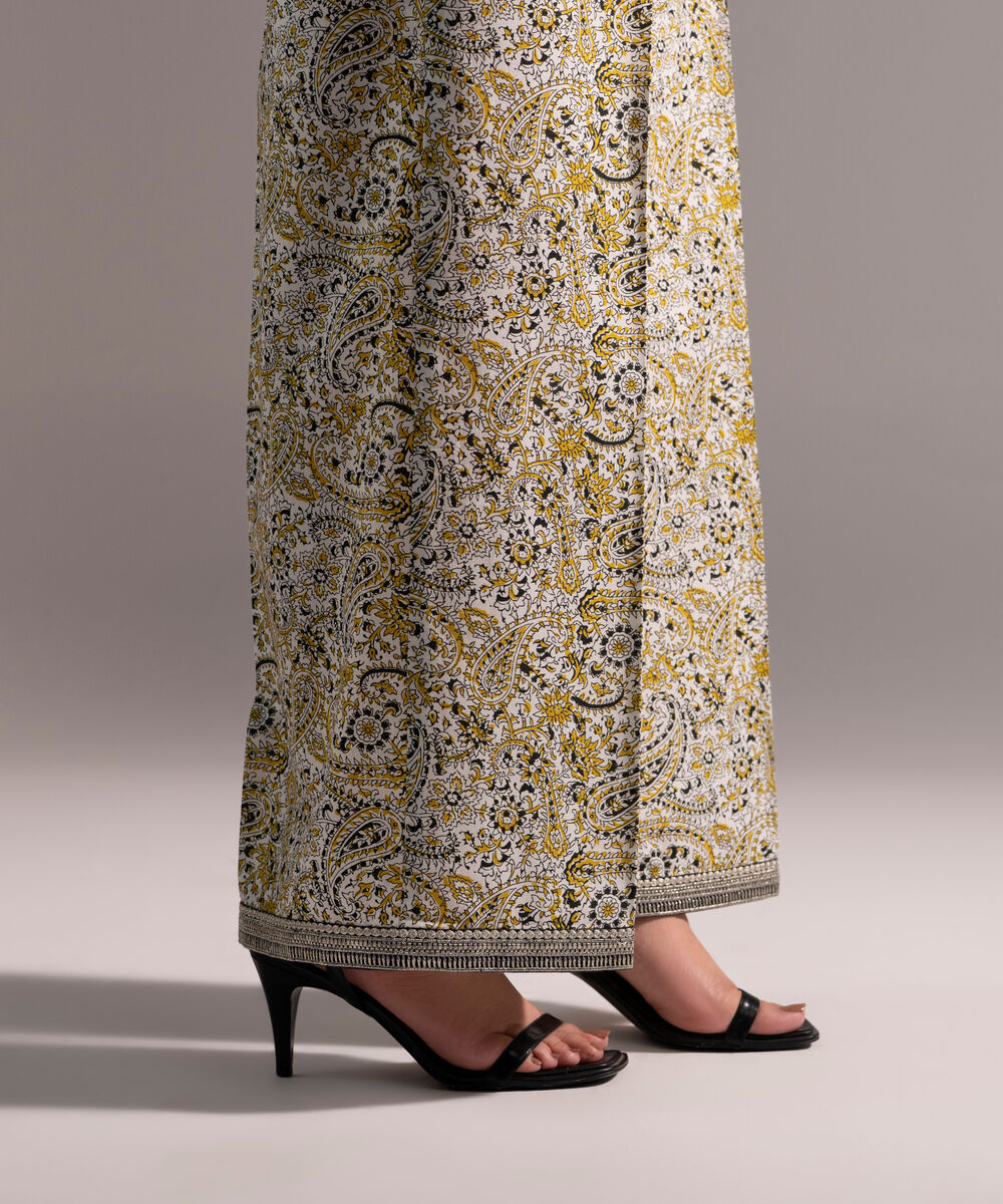 Women's RTW Cambric Embroidered White Culottes