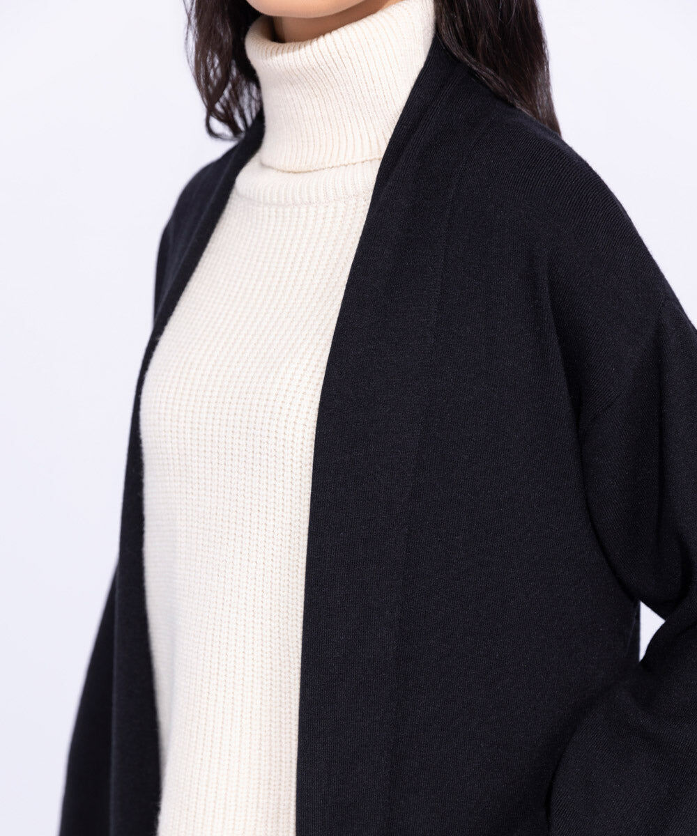 Women's Western Wear Black Light Guage Knitted Cardiagn