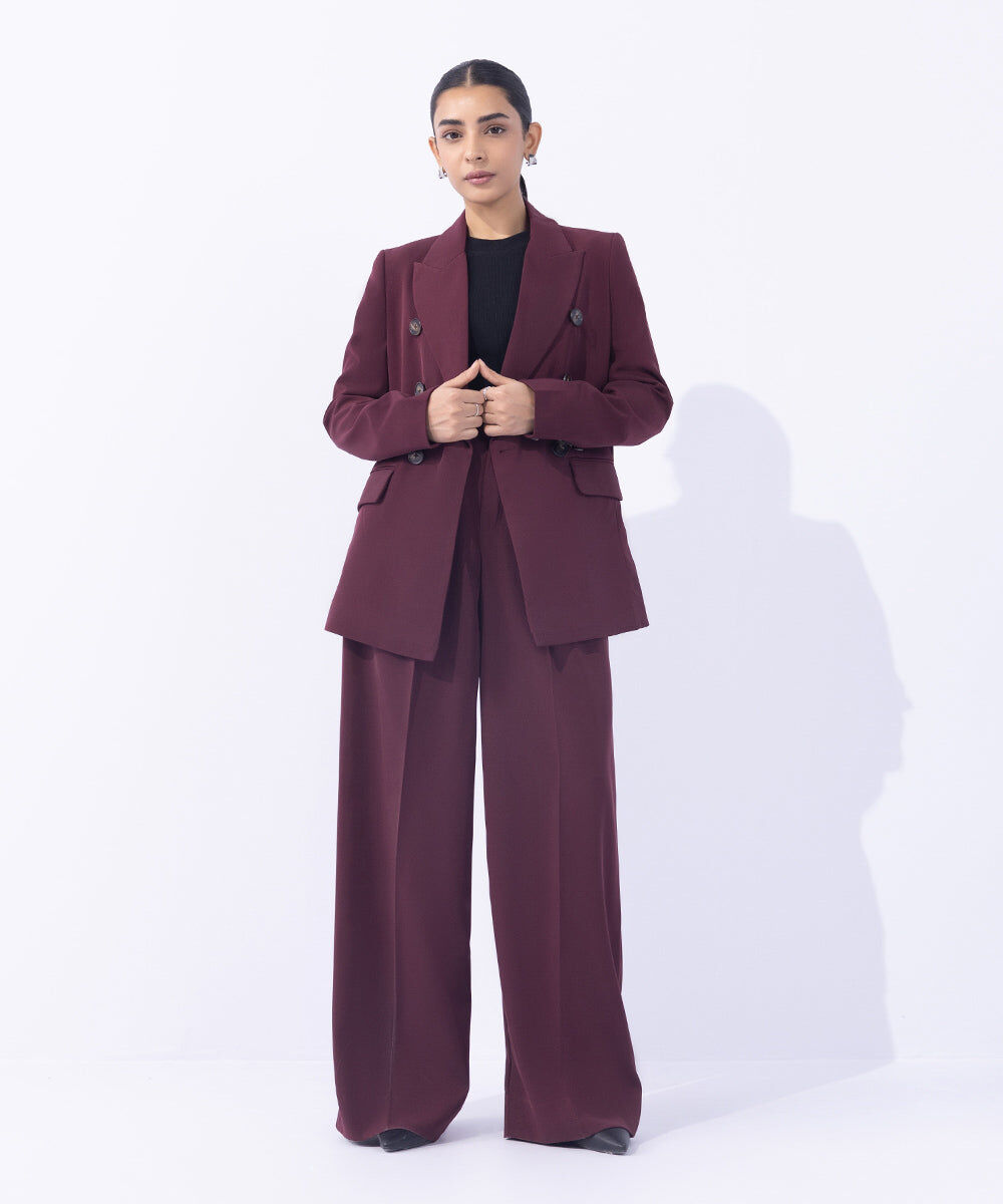 Woman - Red Tailored Double Breasted Blazer