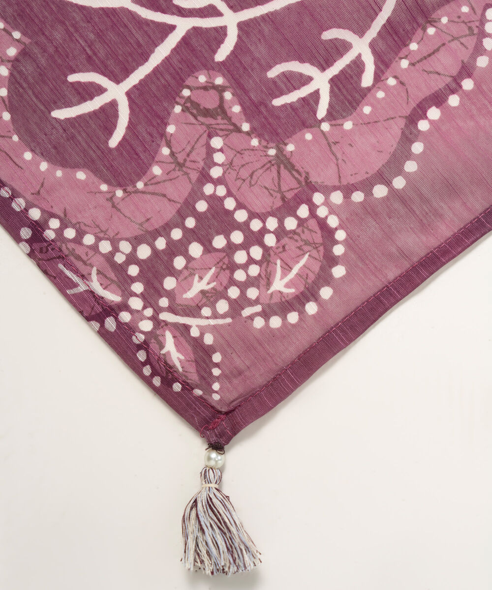 Manaar Printed Purple Dupatta