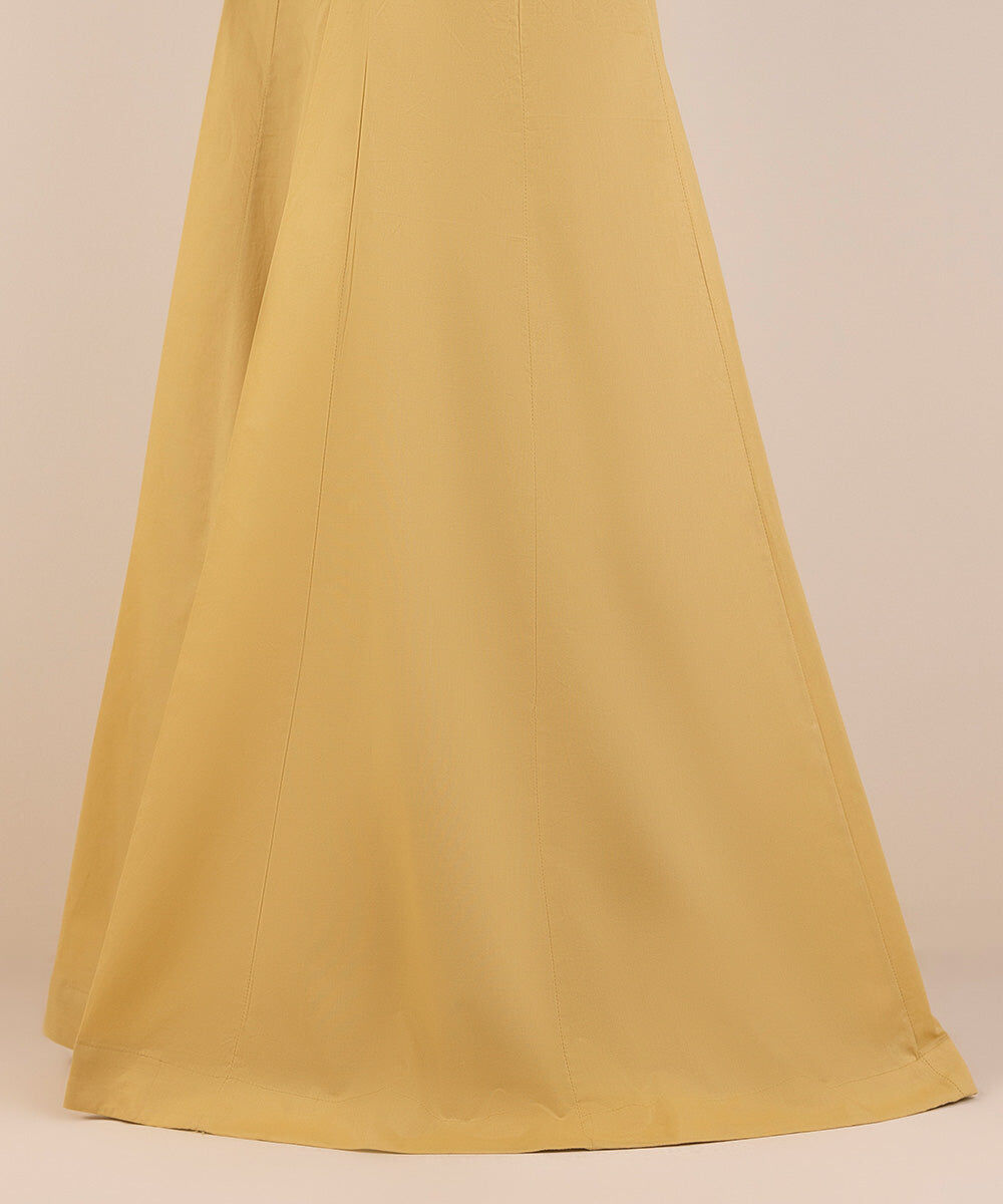 Woman - Yellow Solid Cambric Sharara