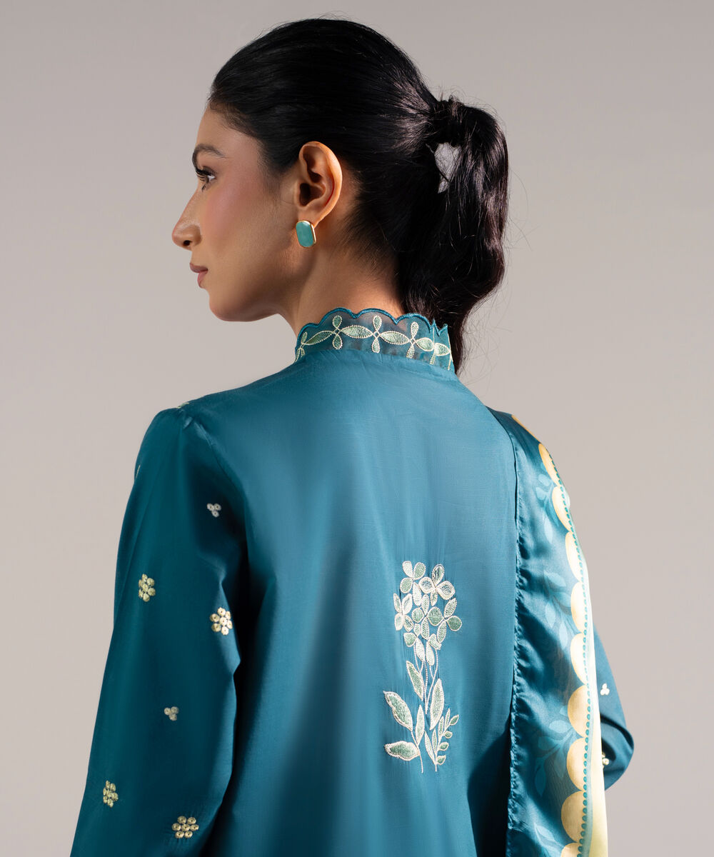 Women's Stitched for You Textured Lawn Green Embroidered 3 Piece Suit