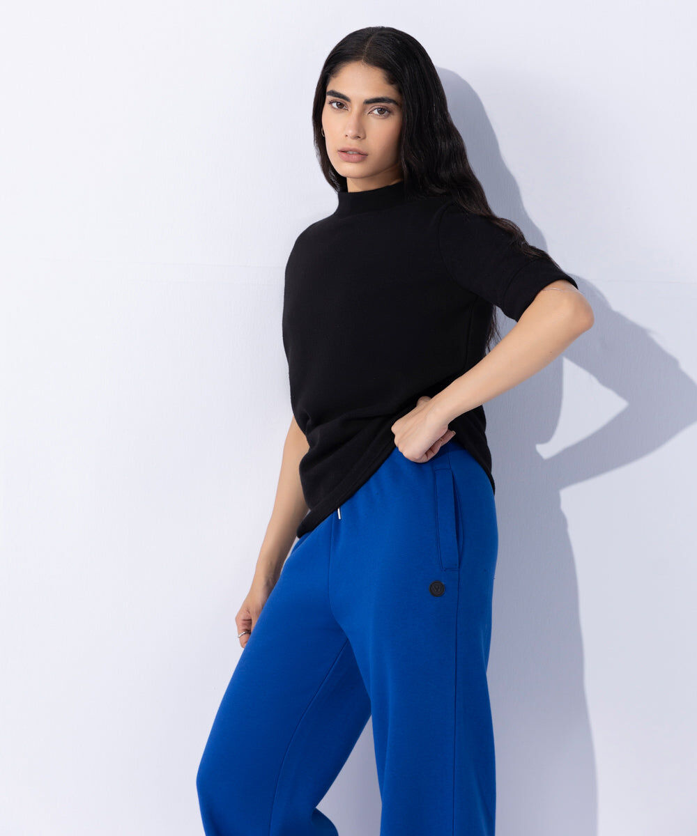 Woman - Black Raised Ribbed T-Shirt