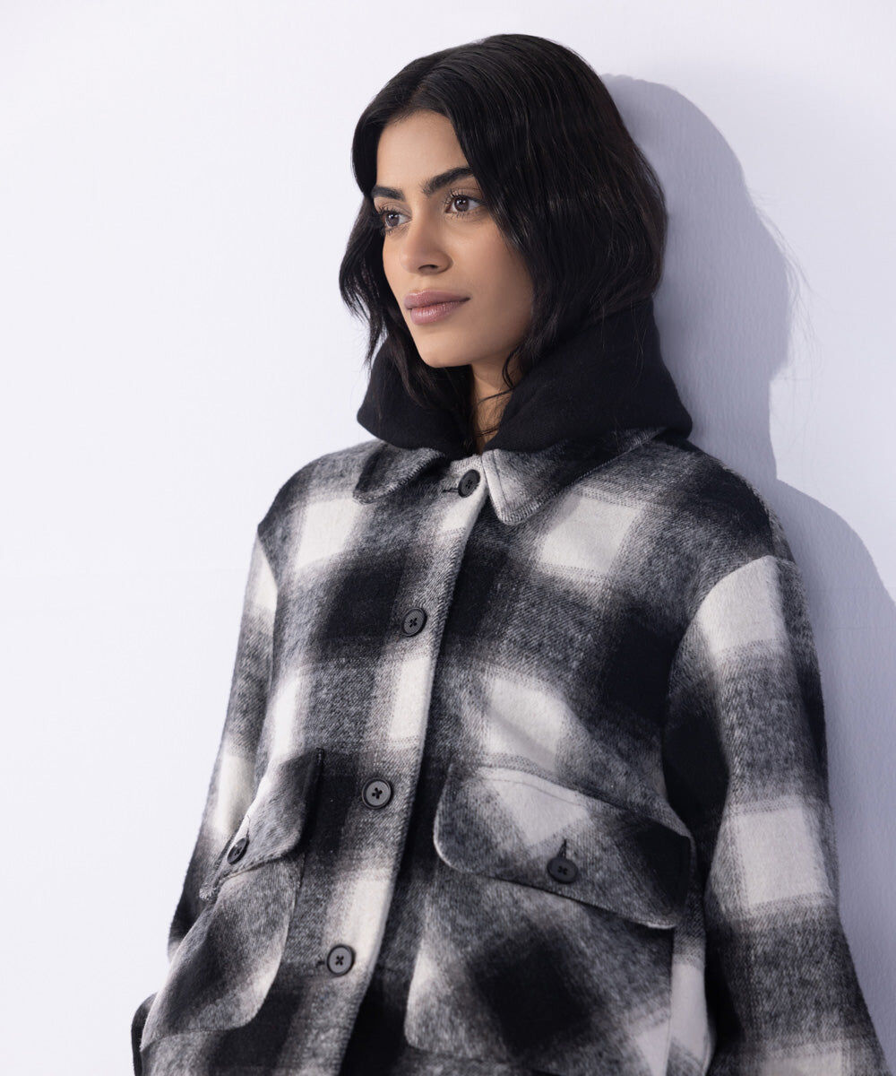 Woman - Multi Fuzzy Checkered Overshirt