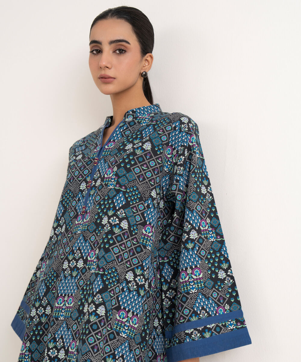 Women's Unstitched Light Khaddar Printed Multi Two Piece Suit