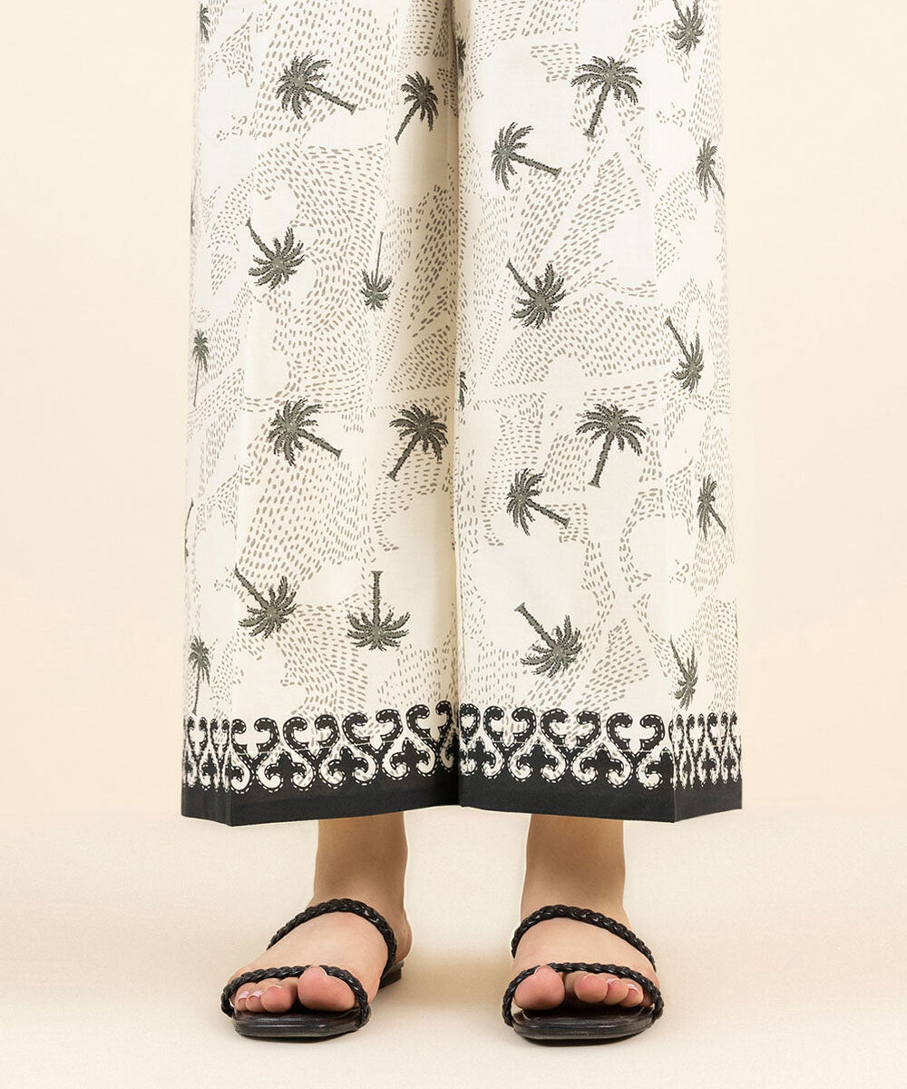 Woman - White Printed Cambric Culottes