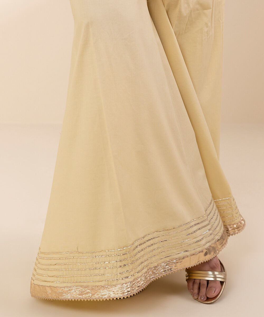 Women's Pret Cambric Yellow Embroidered Sharara