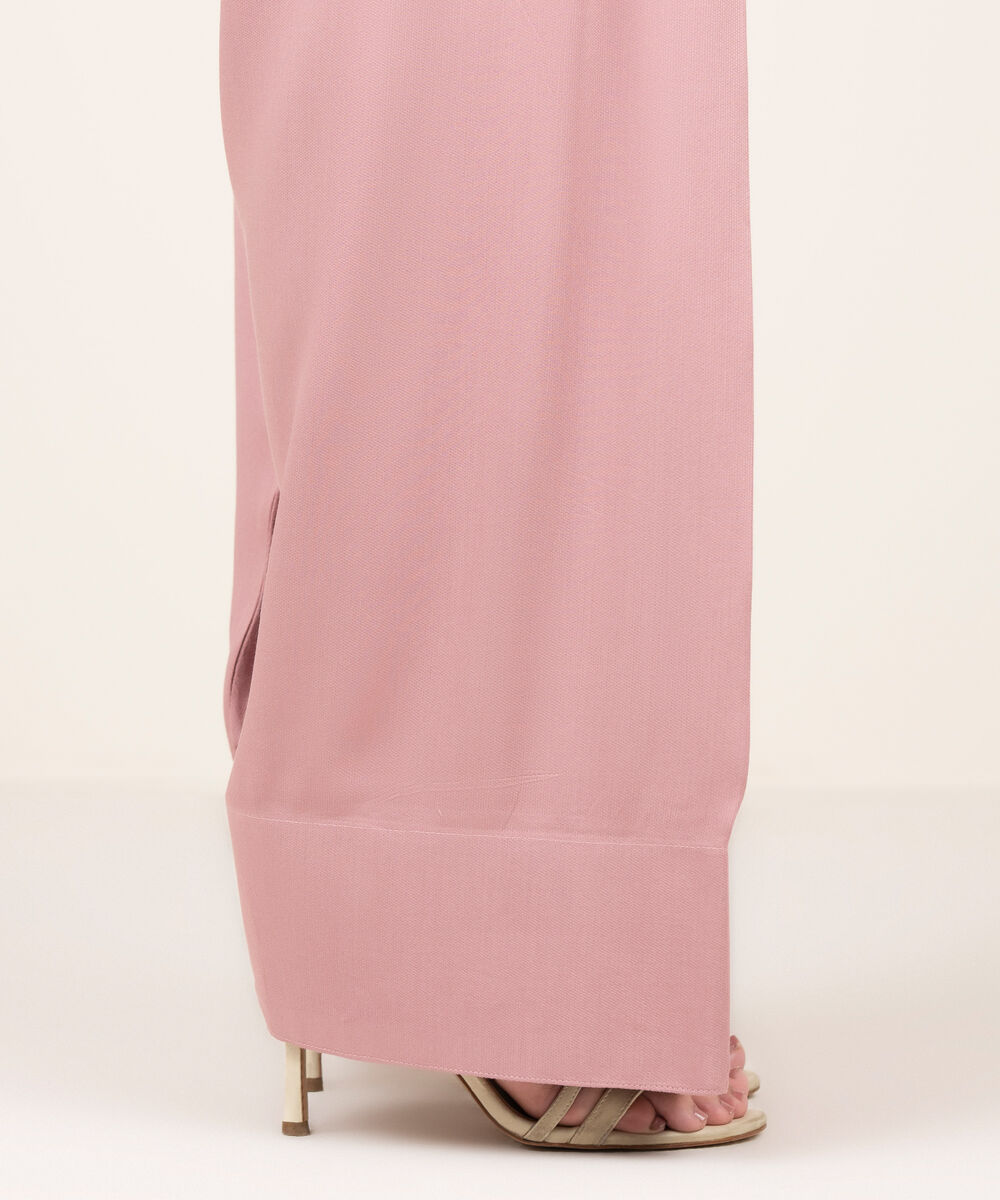 Women's RTW Bedford Solid Pink Farshi Shalwar