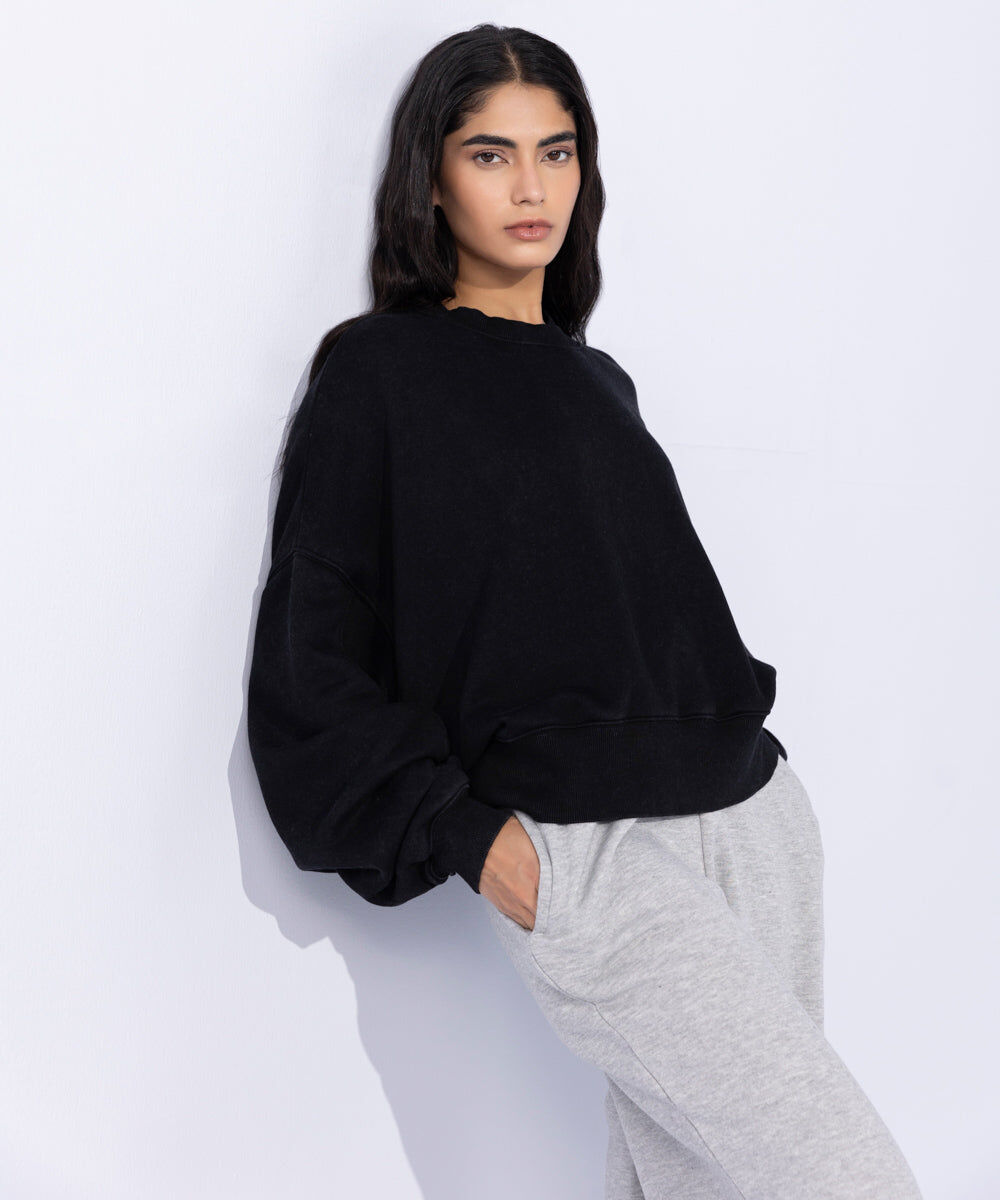 Women's Western Wear Black Sweatshirt