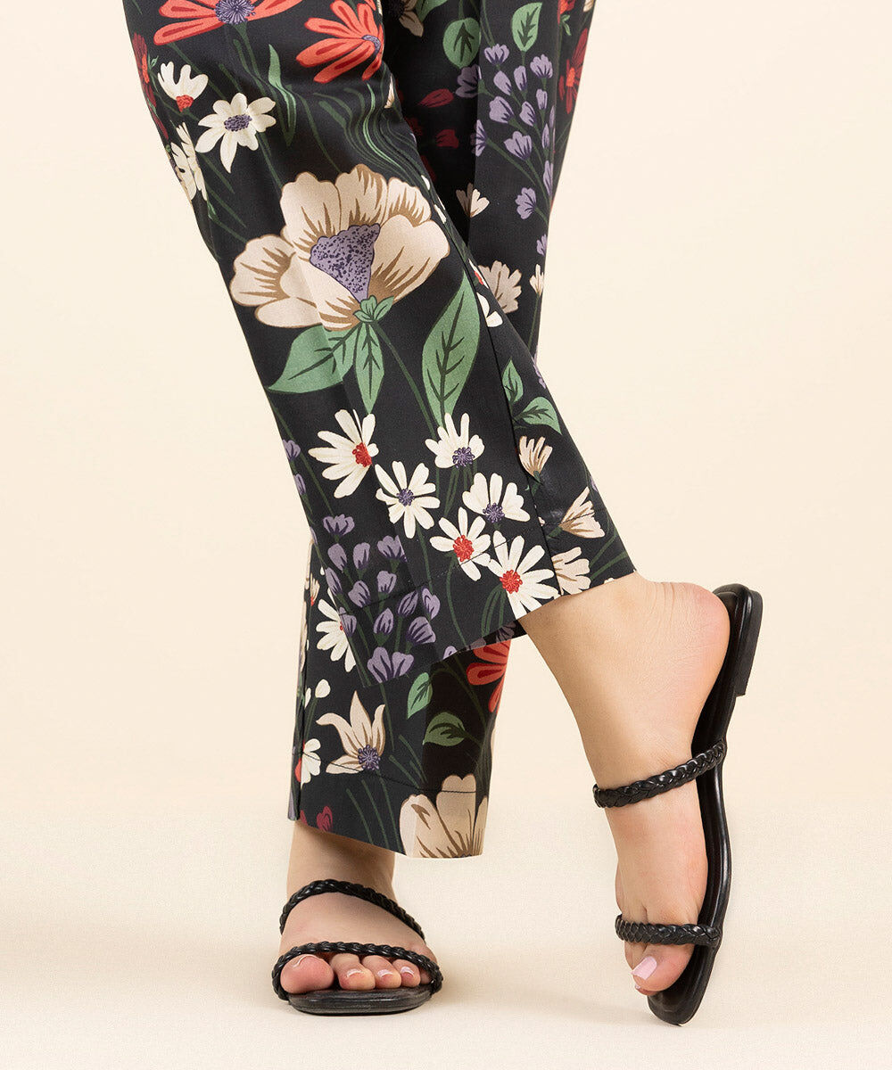 Woman - Multi Printed Cambric Straight Pants