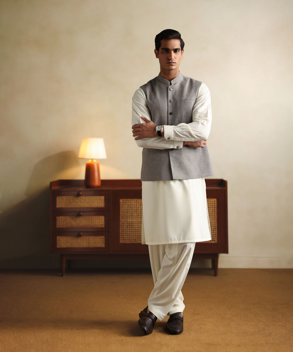 Men's Stitched Organic Brown Waistcoat