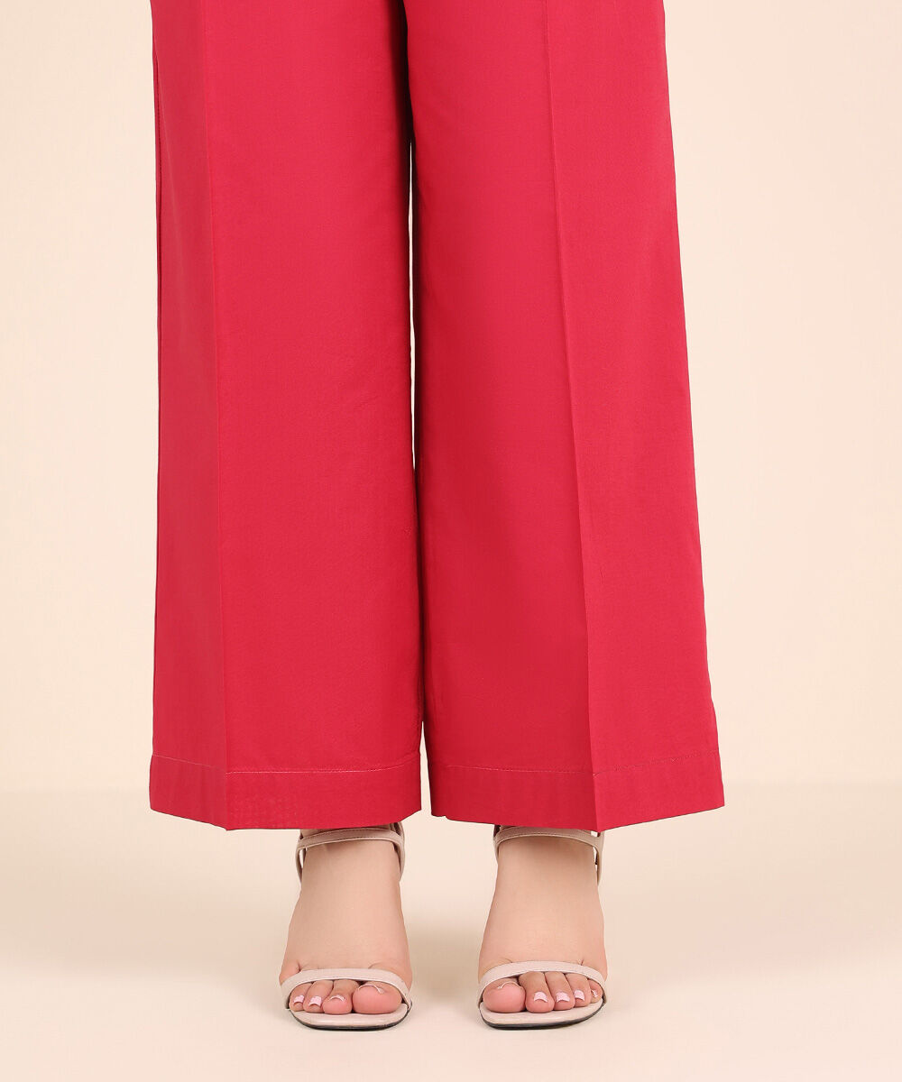 Women's RTW Cambric Pink Solid Culottes