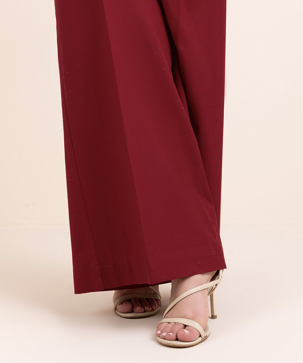 Women's Pret Multineps Orange Solid Flared Pants