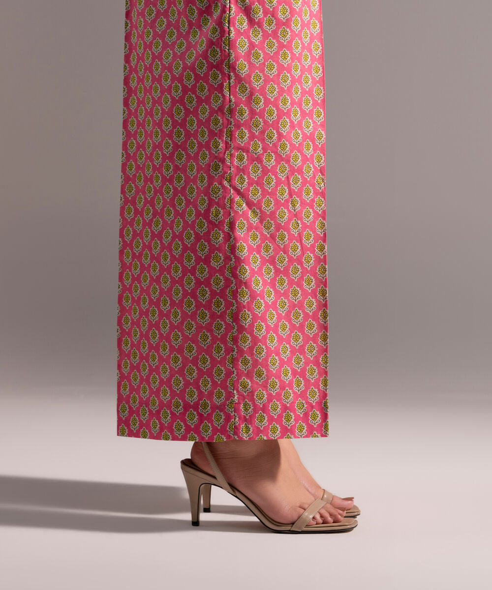 Women's RTW Cambric Printed Pink Culottes