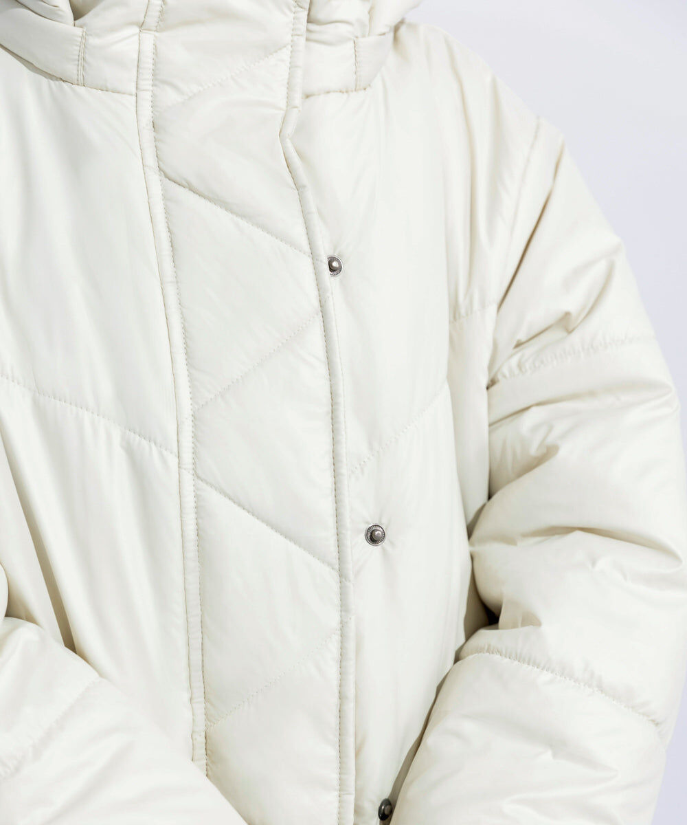 Woman - Off White Quilted Jacket with Removable Hood