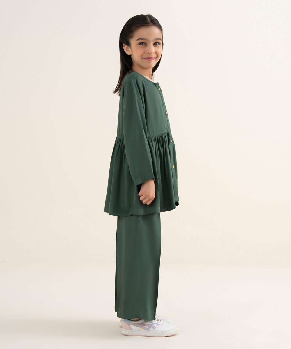 Girl's Bedford Solid Green 2 Piece Set