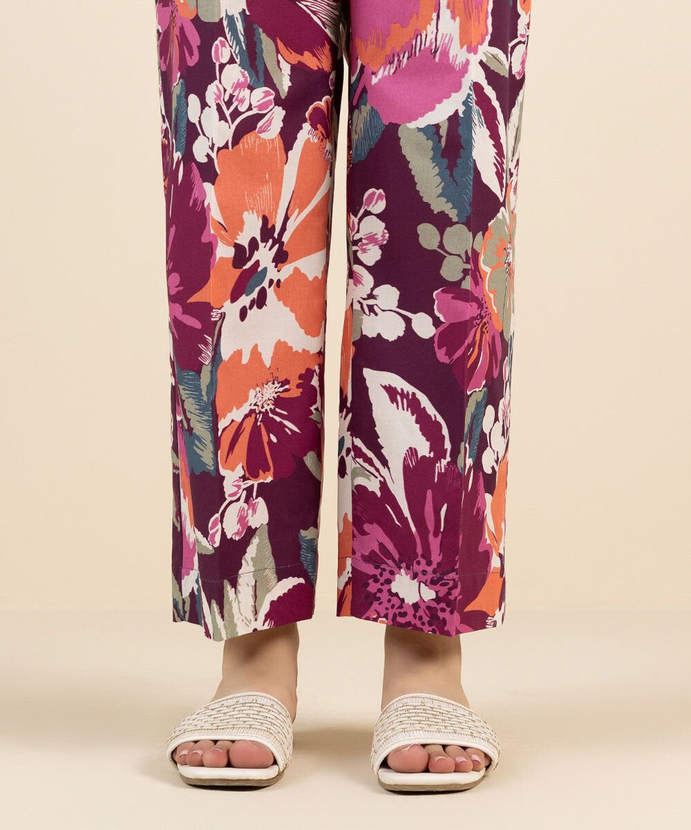 Woman - Multi Printed Cambric Straight Pants