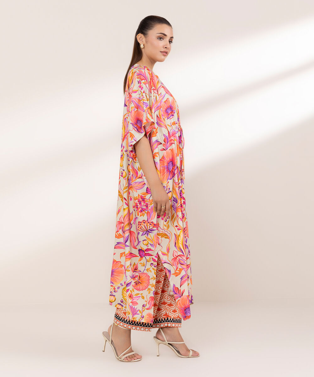 Women's RTW Arabic Lawn Multi Printed Kaftan