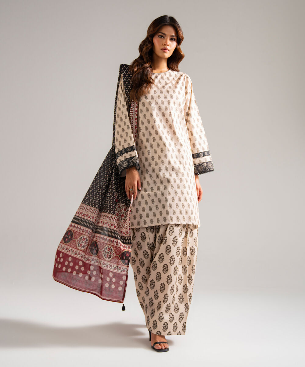 Textured Voile Printed Black Dupatta
