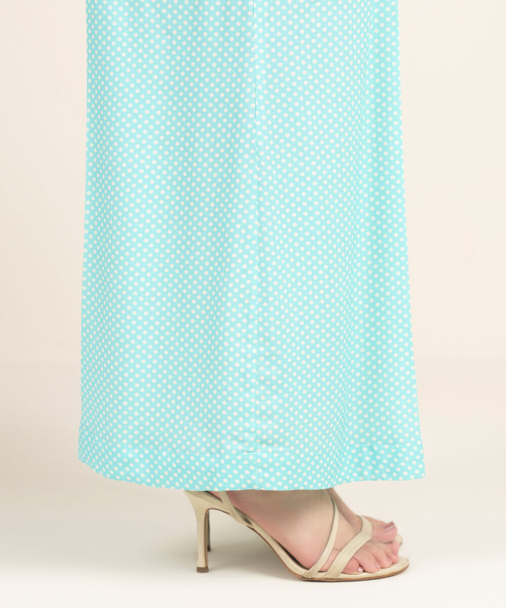 Women's RTW Linen Viscose Solid Blue Flared Pants