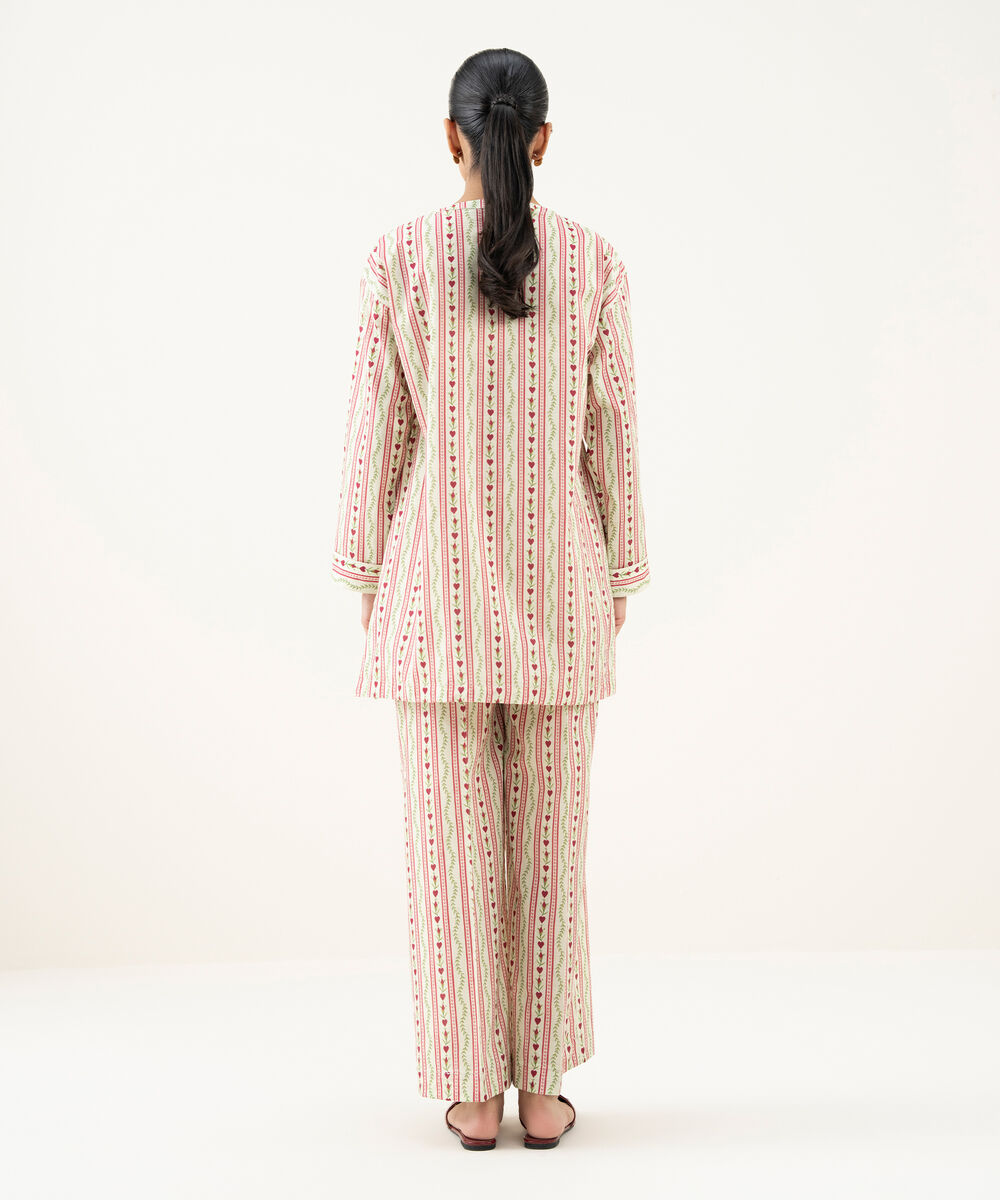 Women's RTW Crosshatch Printed Off White Straight Shirt