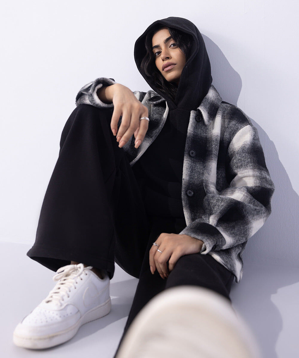 Woman - Multi Fuzzy Checkered Overshirt