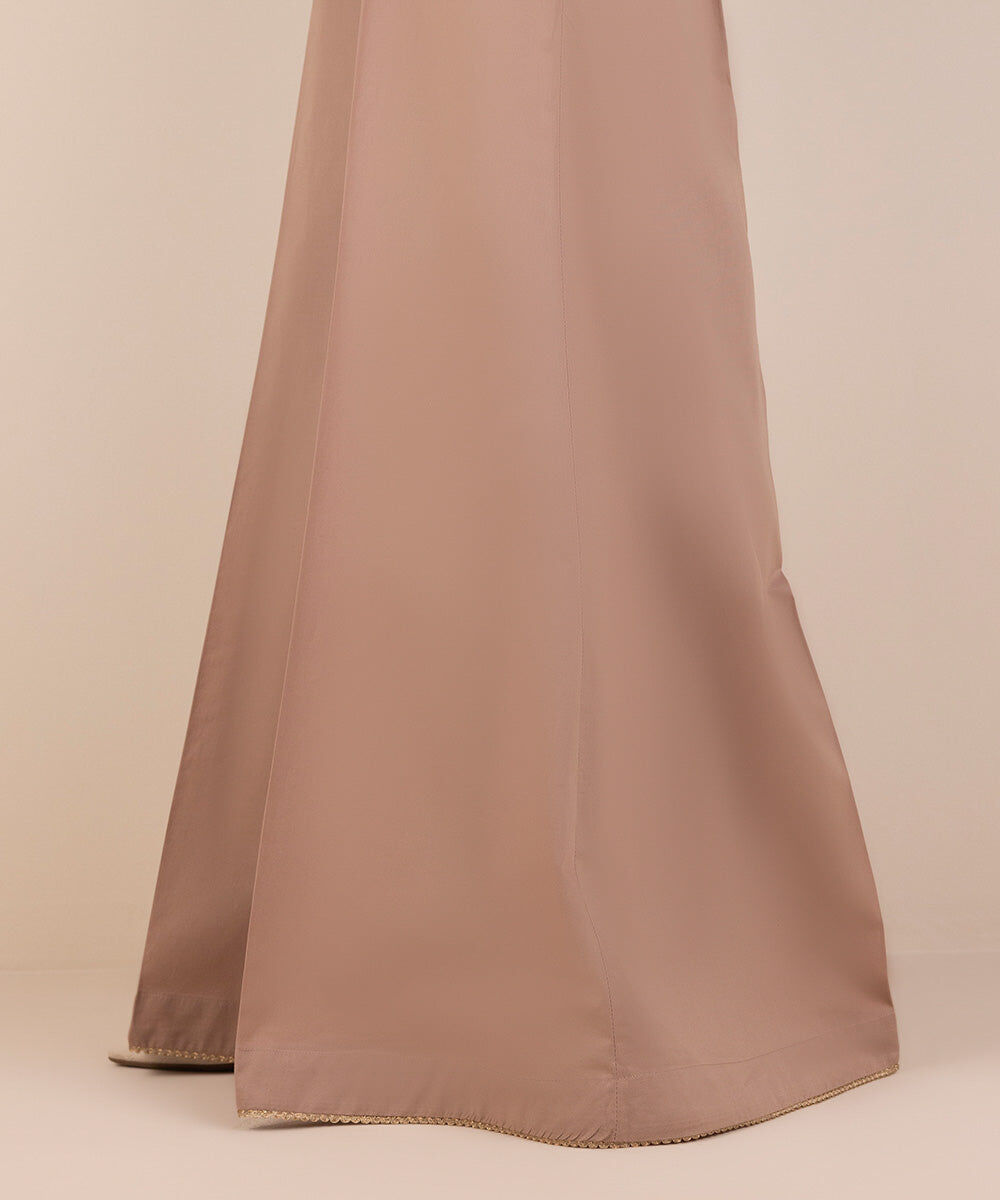 Woman - Pink Solid Cambric Sharara
