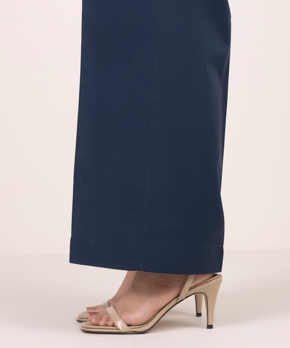 Women's RTW Cambric Solid Blue Culottes