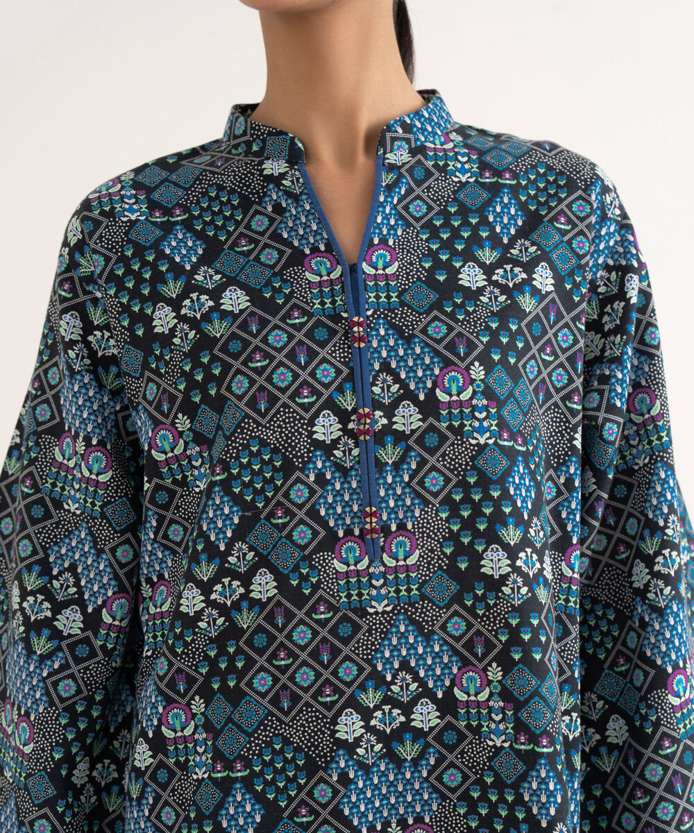 Women's Unstitched Light Khaddar Printed Multi Two Piece Suit