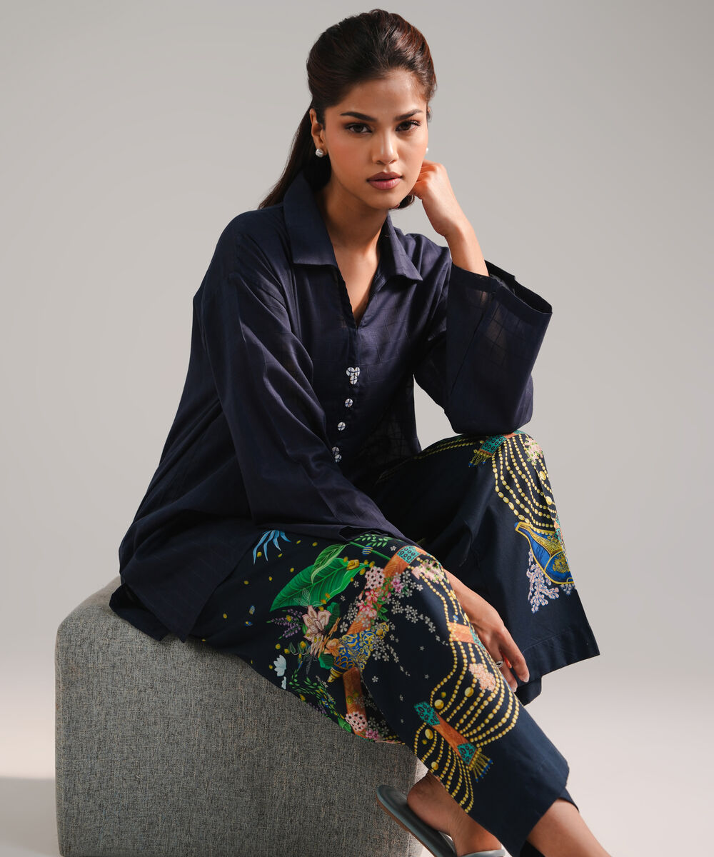 Women's RTW Dobby Solid Black 2 Piece Suit