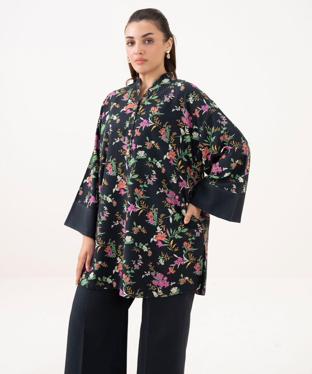 Women's Unstitched Light Khaddar Printed Multi 2 Piece Suit