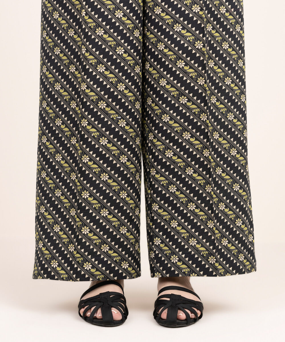 Women's RTW Cotton Printed Black Culottes