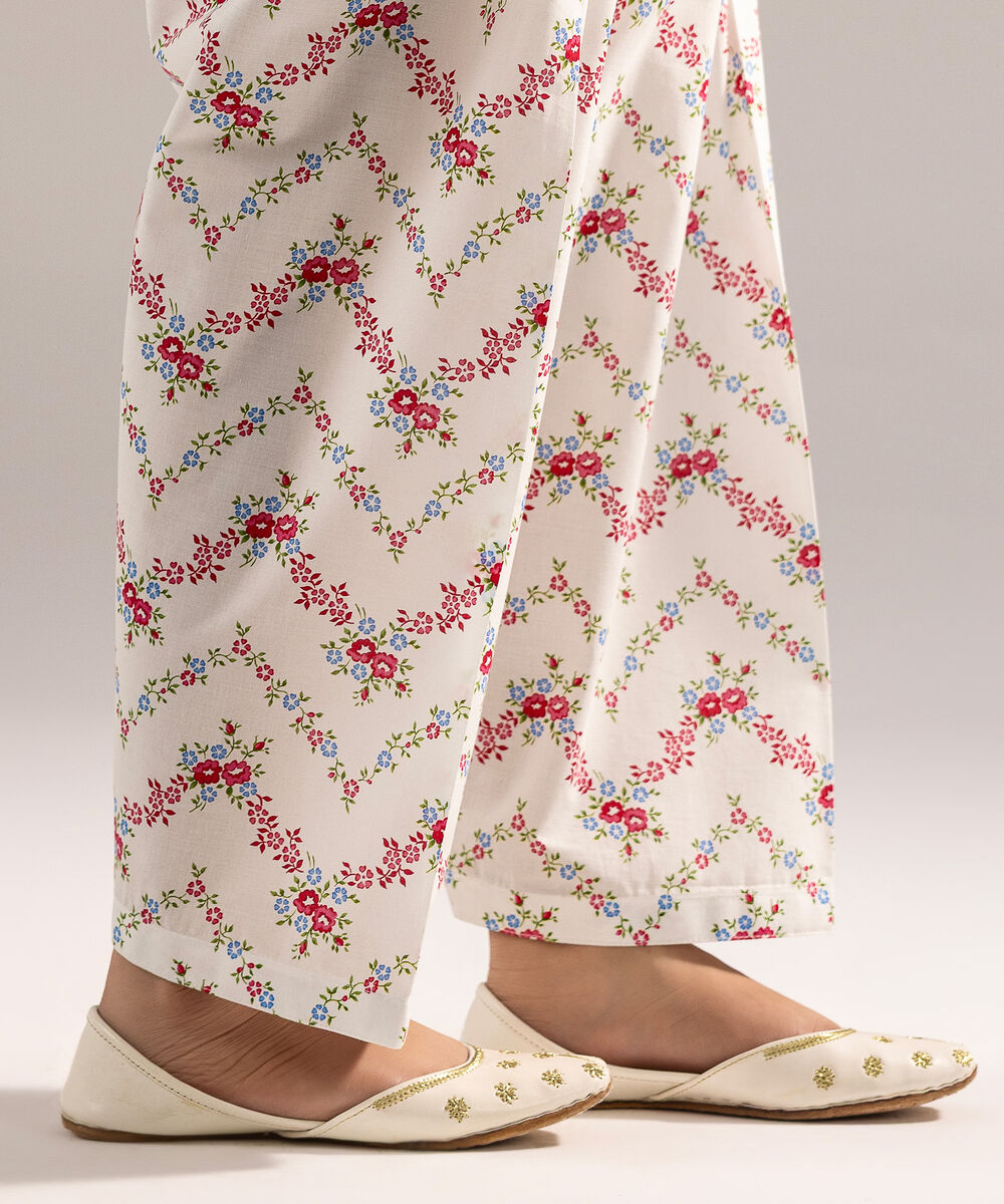 Women's RTW Cambric Printed Black Shalwar