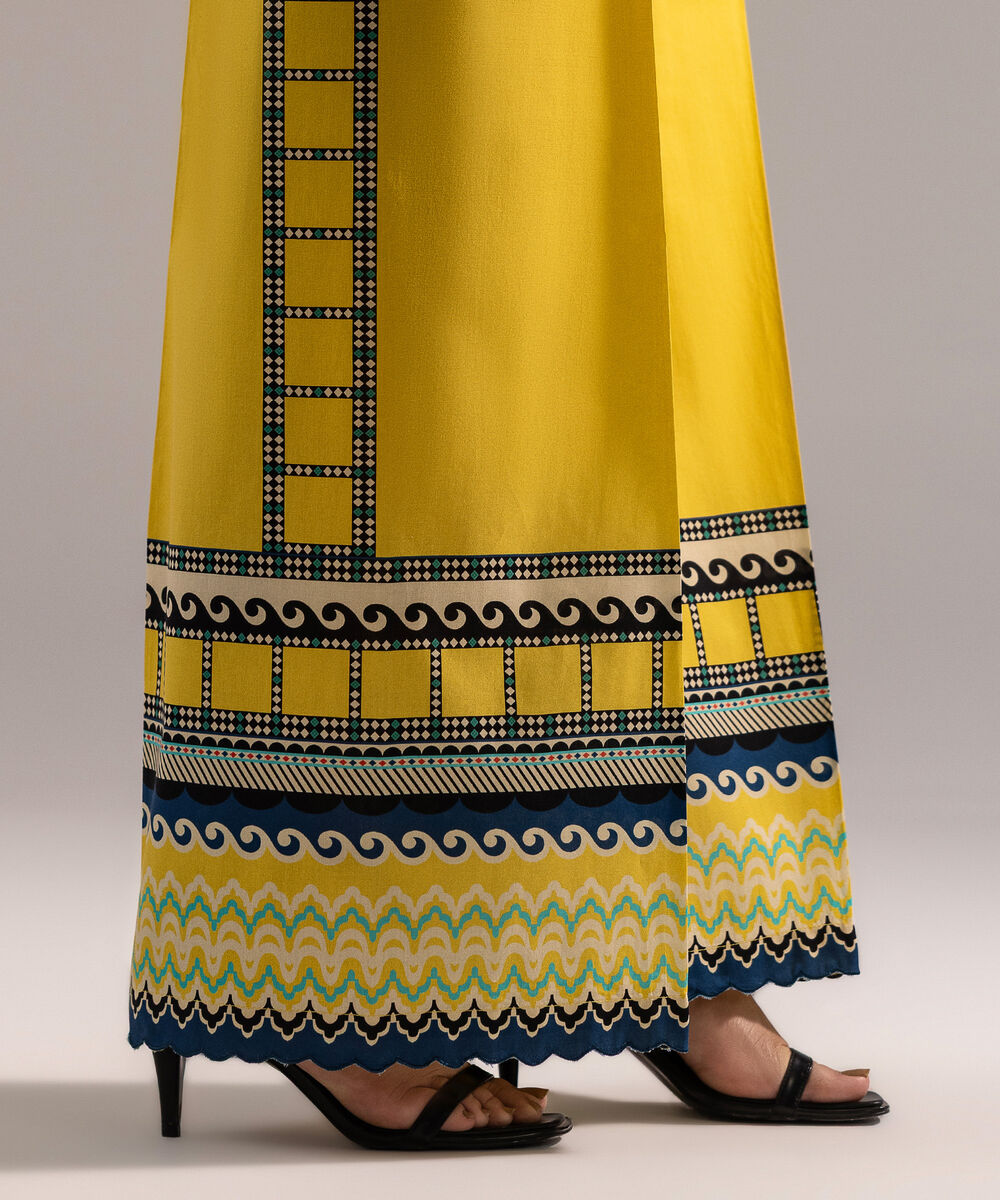 Women's RTW Cambric Printed Yellow Culottes