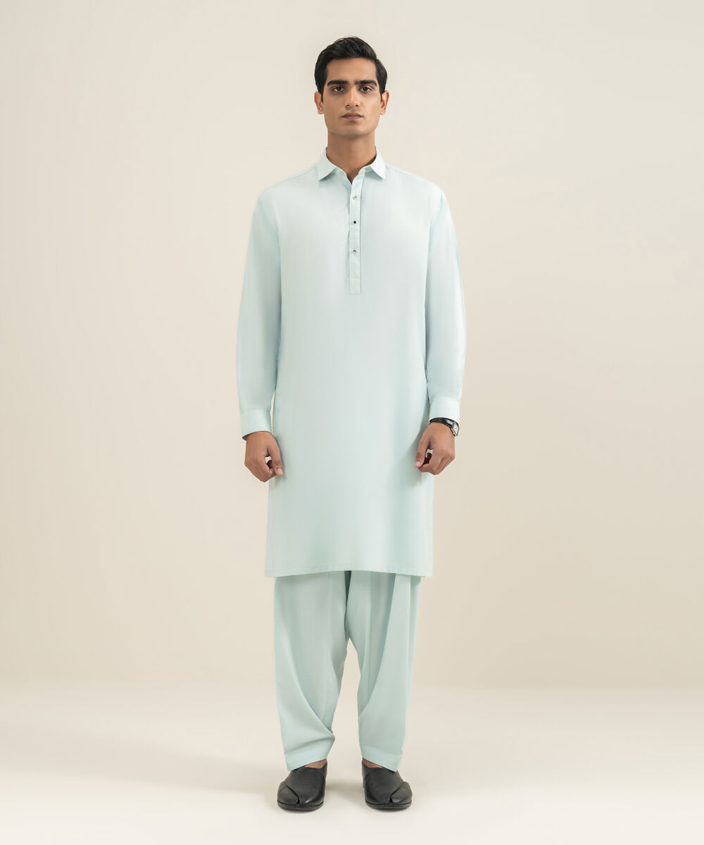 Men's mint Premium Wash & Wear Kameez Shalwar