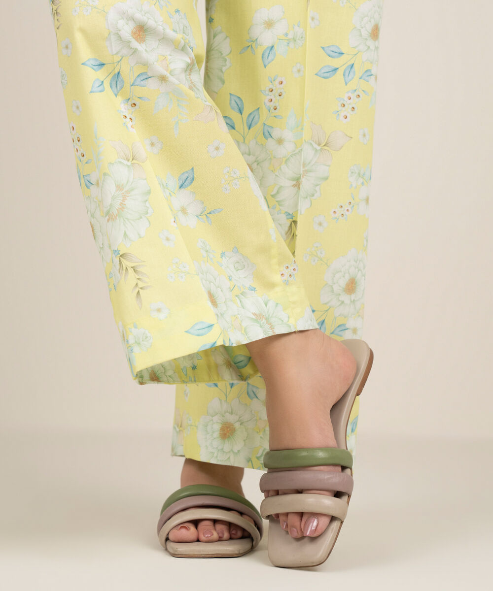 Women's RTW Cambric Printed Green Culottes