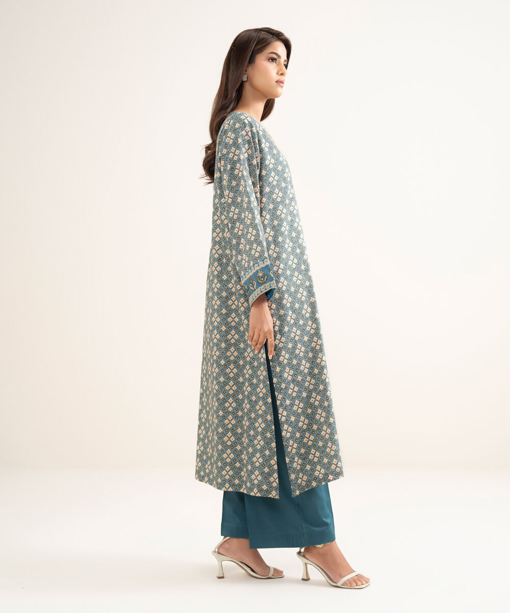 Women's RTW Cambric Solid Blue Culottes