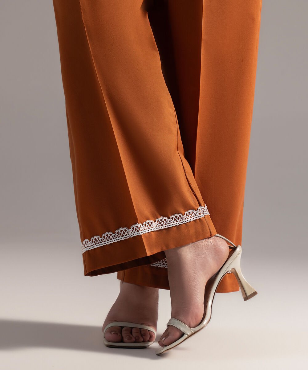 Women's RTW Cambric Solid Rust Culottes