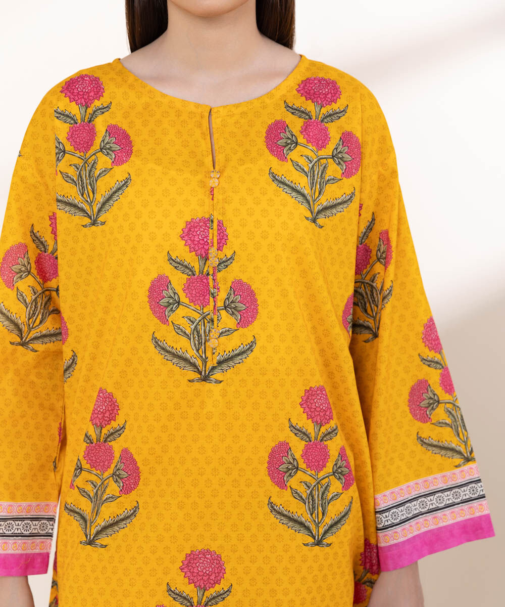 Women's RTW Textured Lawn Multi Printed Boxy Shirt