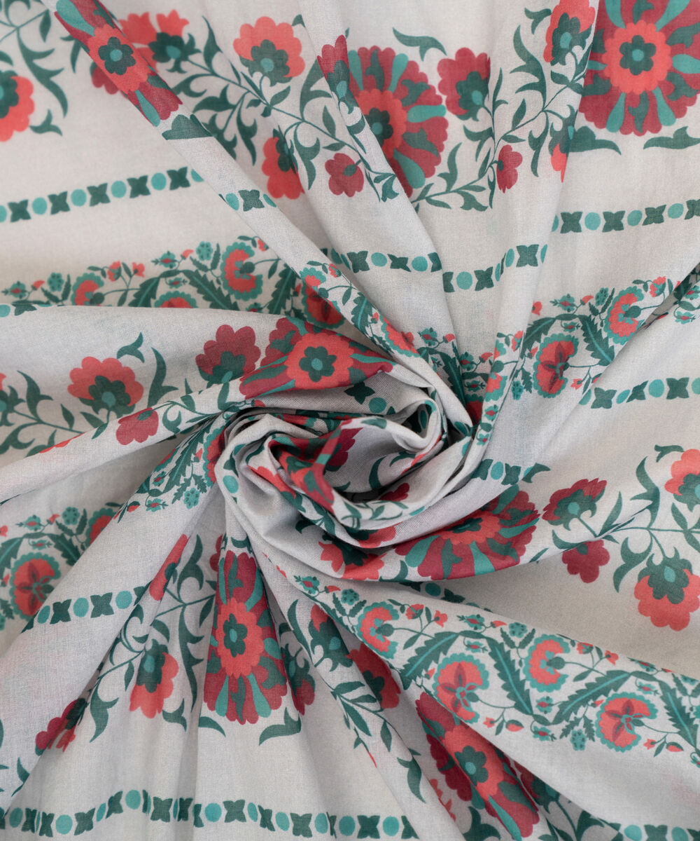 Fine Volie Grey Printed Dupatta