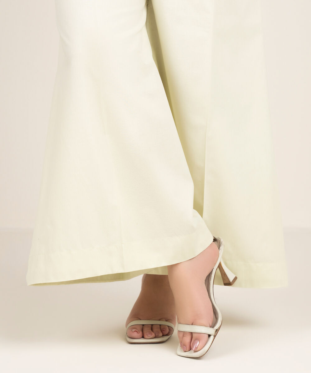 Women's RTW Cambric Solid Green Culottes