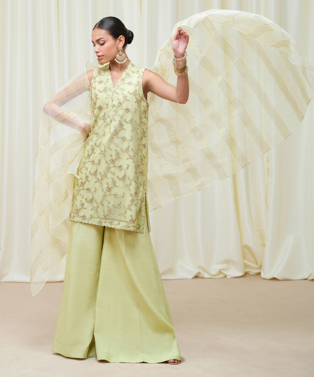 Women's Unstitched Blended Net Dyed Three Piece Suit