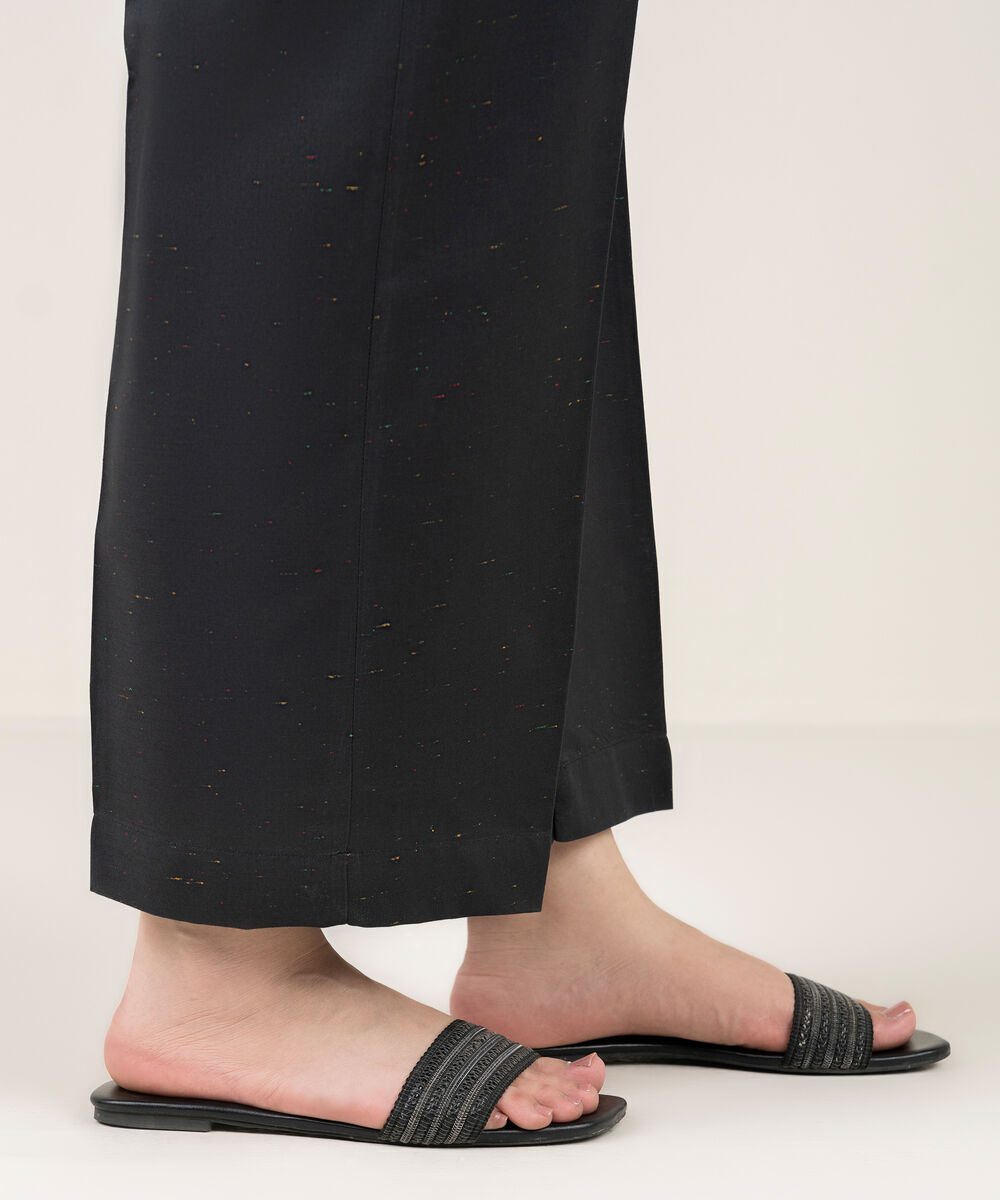Women's RTW Multi Neps Solid Black Culottes
