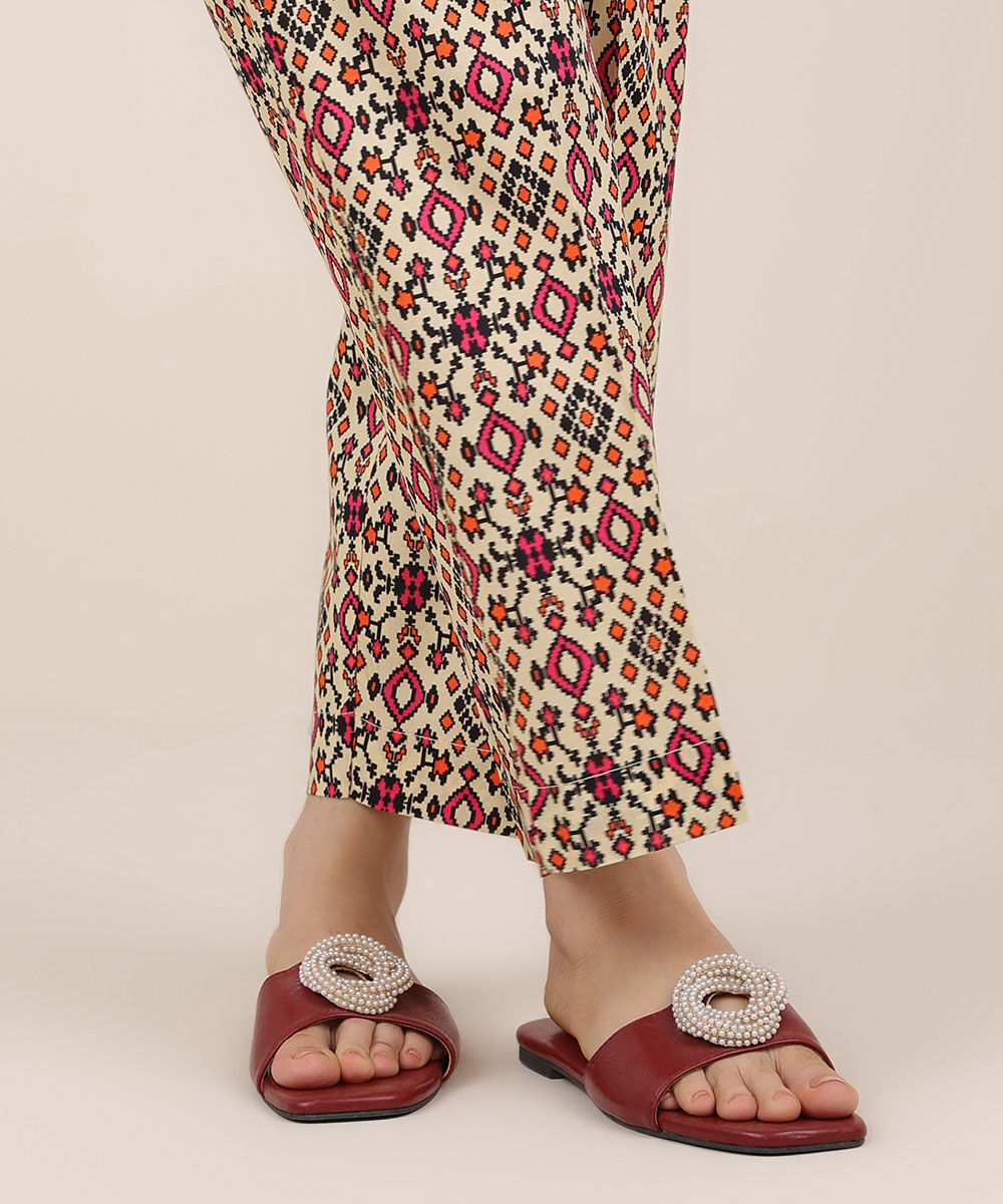 Women's RTW Cotton Viscose Multi Printed Straight Pants