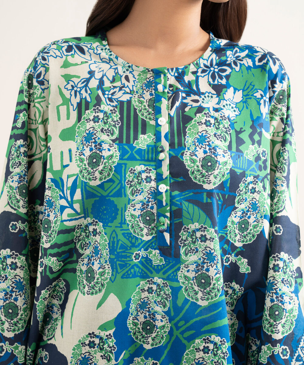 Women's RTW Lawn Printed Multi Straight Shirt