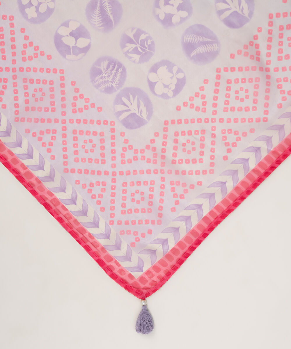 Blended Tissue Printed Blue Dupatta